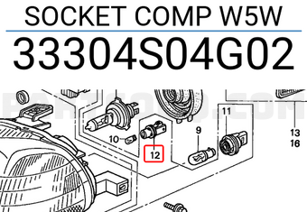 Honda 33304S04G02 SOCKET COMP W5W