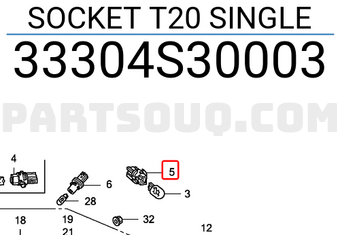 Honda 33304S30003 SOCKET T20 SINGLE