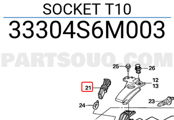 Honda 33304S6M003 SOCKET T10