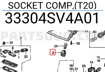 Honda 33304SV4A01 SOCKET COMP,(T20)