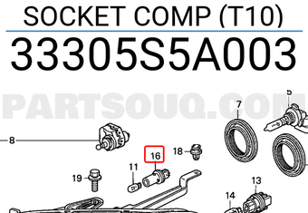 Honda 33305S5A003 SOCKET COMP (T10)