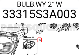 Honda 33315S3A003 BULB,WY 21W