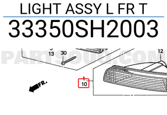 Honda 33350SH2003 LIGHT ASSY L FR T