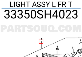 Honda 33350SH4023 LIGHT ASSY L FR T