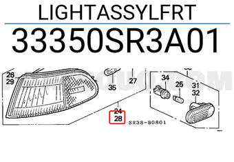 Honda 33350SR3A01 LIGHTASSYLFRT