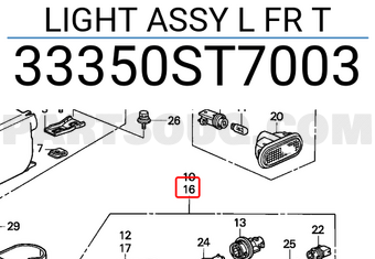 Honda 33350ST7003 LIGHT ASSY L FR T