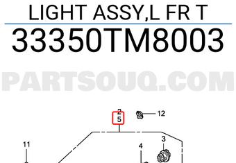 Honda 33350TM8003 LIGHT ASSY,L FR T
