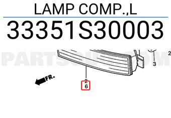 Honda 33351S30003 LAMP COMP.,L