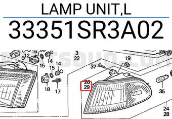 Honda 33351SR3A02 LAMP UNIT,L
