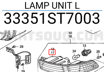 Honda 33351ST7003 LAMP UNIT L