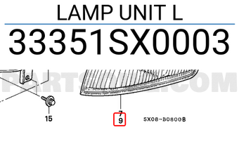 Honda 33351SX0003 LAMP UNIT L