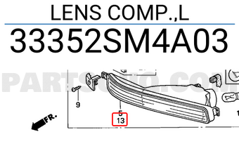 Honda 33352SM4A03 LENS COMP.,L