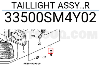 Honda 33500SM4Y02 TAILLIGHT ASSY.,R