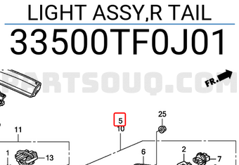 Honda 33500TF0J01 LIGHT ASSY,R TAIL