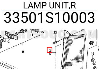 Honda 33501S10003 LAMP UNIT,R