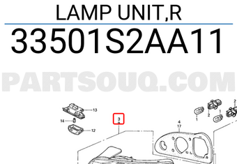 Honda 33501S2AA11 LAMP UNIT,R