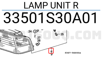 Honda 33501S30A01 LAMP UNIT R