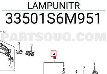 Honda 33501S6M951 LAMPUNITR