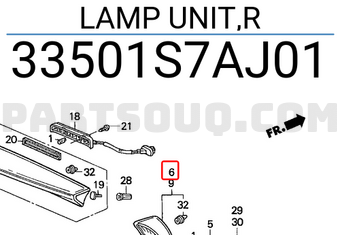 Honda 33501S7AJ01 LAMP UNIT,R