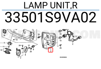 Honda 33501S9VA02 LAMP UNIT,R