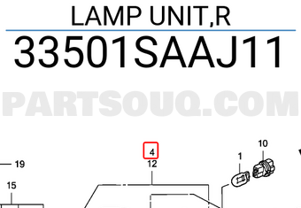 Honda 33501SAAJ11 LAMP UNIT,R