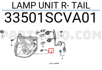 Honda 33501SCVA01 LAMP UNIT R- TAIL