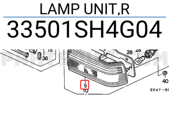 Honda 33501SH4G04 LAMP UNIT,R