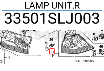Honda 33501SLJ003 LAMP UNIT,R