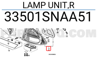 Honda 33501SNAA51 LAMP UNIT,R