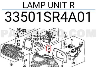 Honda 33501SR4A01 LAMP UNIT R