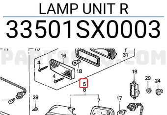 Honda 33501SX0003 LAMP UNIT R