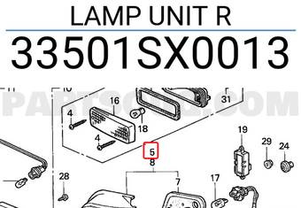 Honda 33501SX0013 LAMP UNIT R