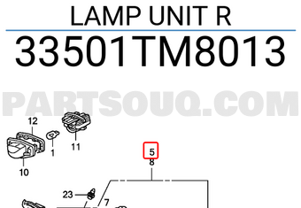 Honda 33501TM8013 LAMP UNIT R