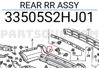 Honda 33505S2HJ01 REAR RR ASSY