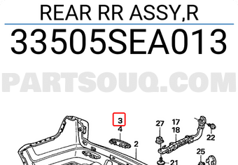 Honda 33505SEA013 REAR RR ASSY,R