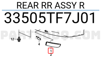 Honda 33505TF7J01 REAR RR ASSY R