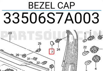 Honda 33506S7A003 BEZEL CAP