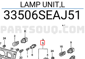 Honda 33506SEAJ51 LAMP UNIT,L