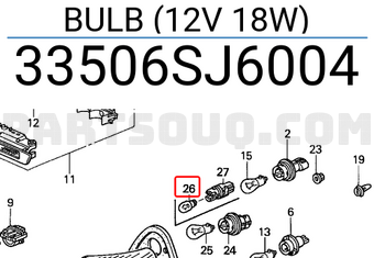 Honda 33506SJ6004 BULB (12V 18W)