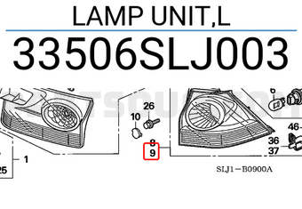Honda 33506SLJ003 LAMP UNIT,L
