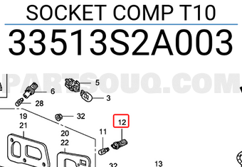 Honda 33513S2A003 SOCKET COMP T10