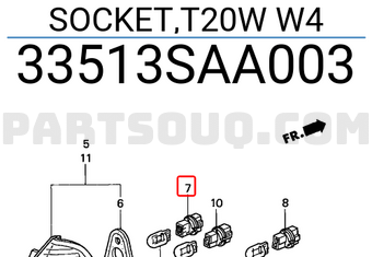 Honda 33513SAA003 SOCKET,T20W W4