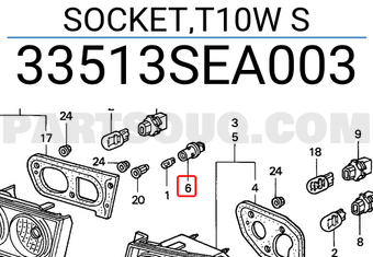 Honda 33513SEA003 SOCKET,T10W S