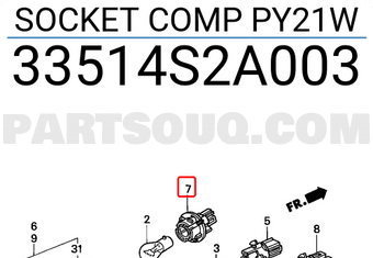 Honda 33514S2A003 SOCKET COMP PY21W