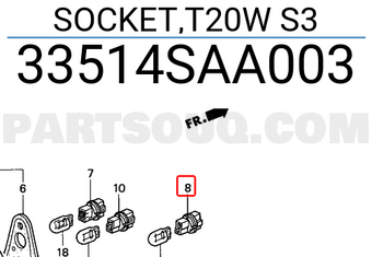 Honda 33514SAA003 SOCKET,T20W S3