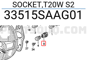 Honda 33515SAAG01 SOCKET,T20W S2