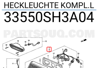 Honda 33550SH3A04 HECKLEUCHTE KOMPL.L