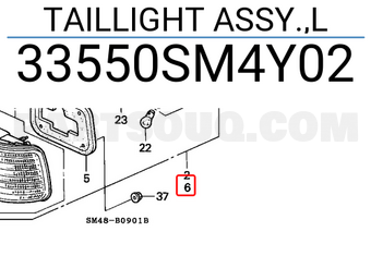 Honda 33550SM4Y02 TAILLIGHT ASSY.,L