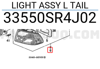 Honda 33550SR4J02 LIGHT ASSY L TAIL