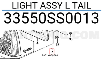 Honda 33550SS0013 LIGHT ASSY L TAIL